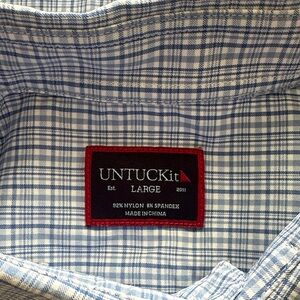 UNTUCKit Light Blue Checkered Shirt